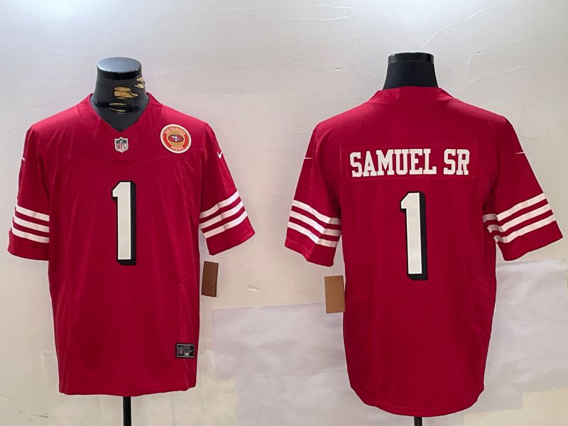 Men San Francisco 49ers #1 Samuel sr Red Three generations 2024 Nike Vapor Limited NFL Jersey style 8